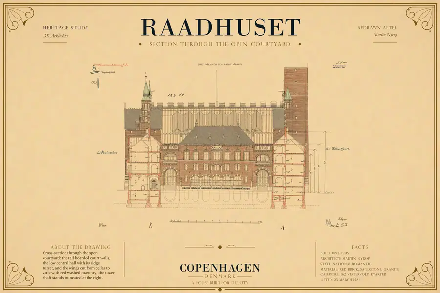 SECTION THROUGH THE OPEN COURTYARD