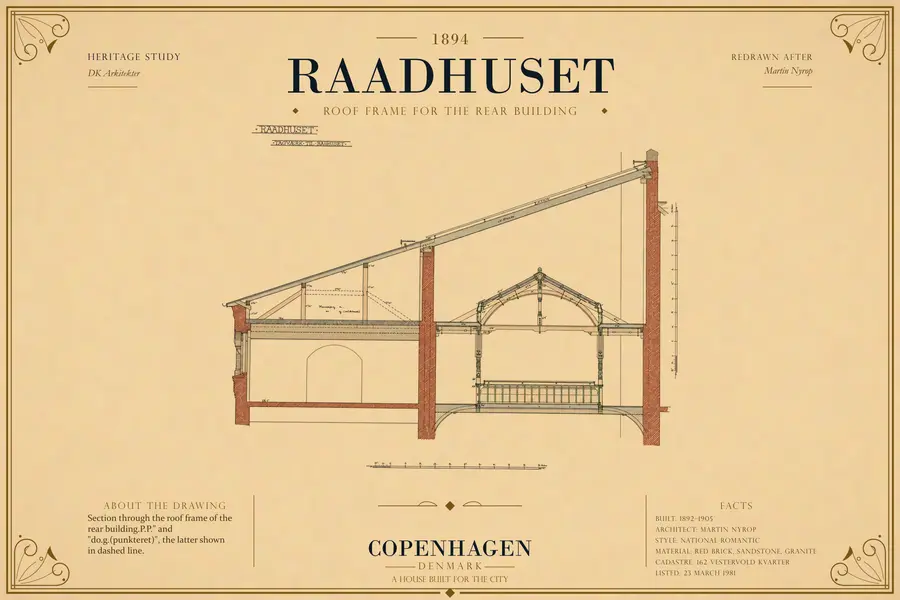 ROOF FRAME FOR THE REAR BUILDING