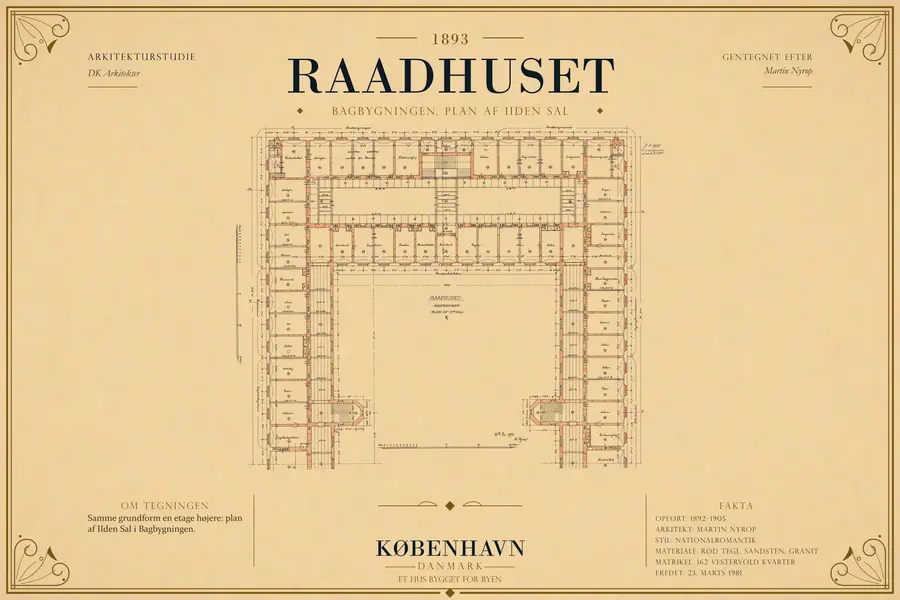 BAGBYGNINGEN, PLAN AF IIDEN SAL