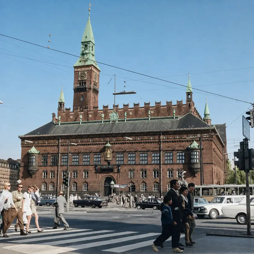 Billedet viser Københavns Rådhus i 1970.