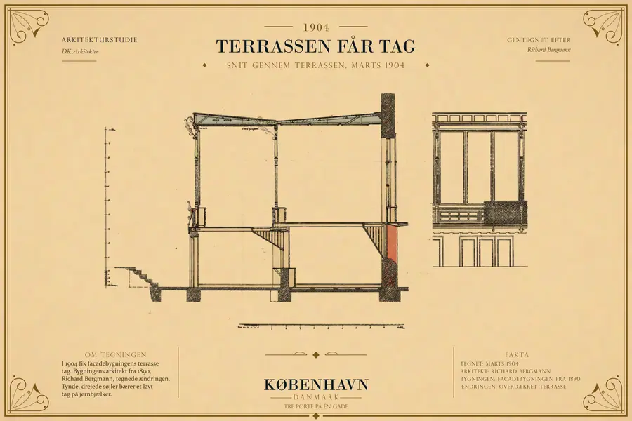 SNIT GENNEM TERRASSEN, MARTS 1904