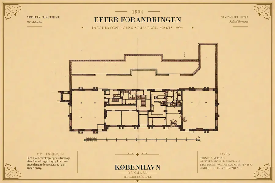 FACADEBYGNINGENS STUEETAGE, MARTS 1904