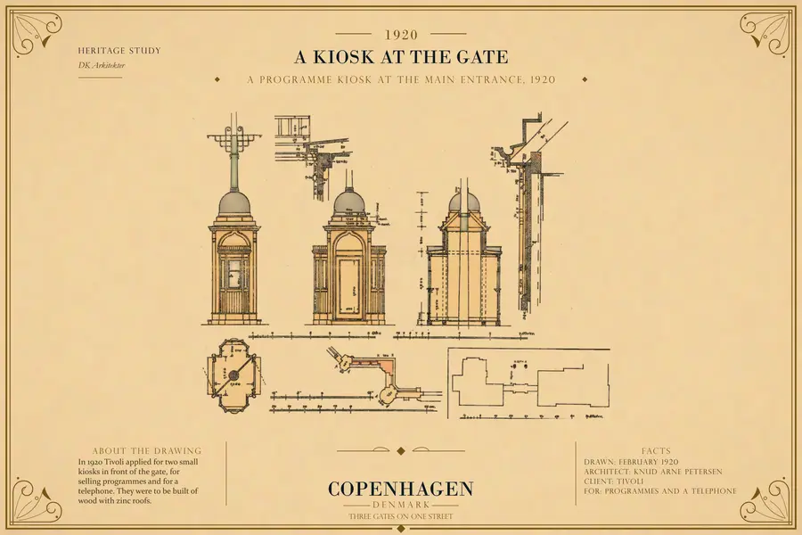 A PROGRAMME KIOSK AT THE MAIN ENTRANCE, 1920